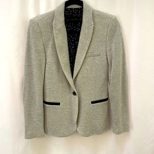 Zara Light Gray Blazer with Black Trim